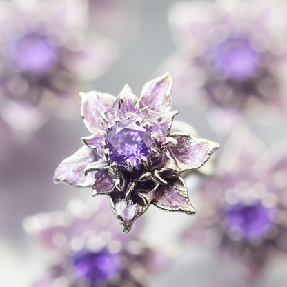 Crystal Lotus Stud Earrings, Niche High-End Design, Delicate Small Earrings for Women