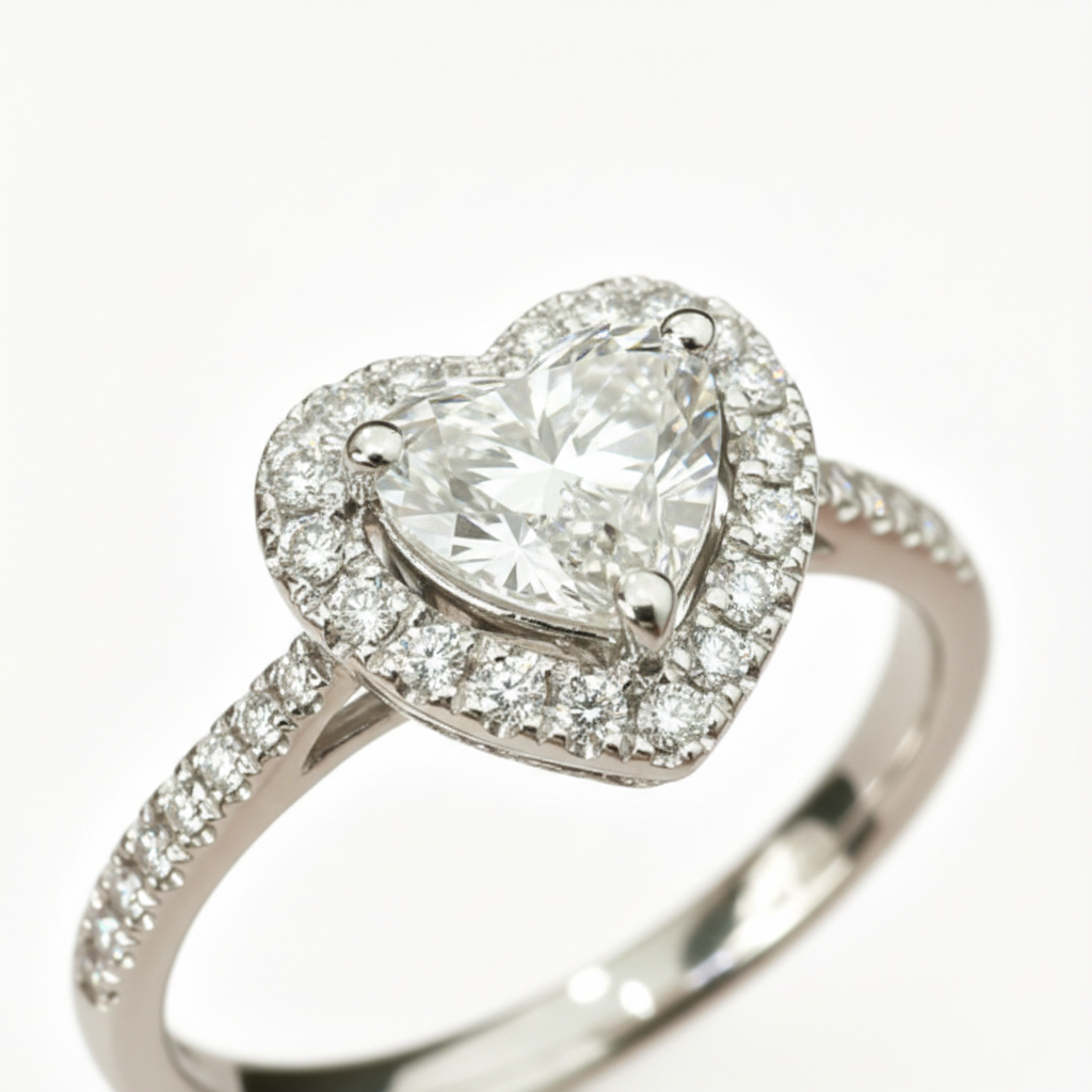 925 Silver Plated Sparkling Zircon Love Heart Ring for Women, INS Style Light Luxury High-End Design, Adjustable Open Band Proposal Ring
