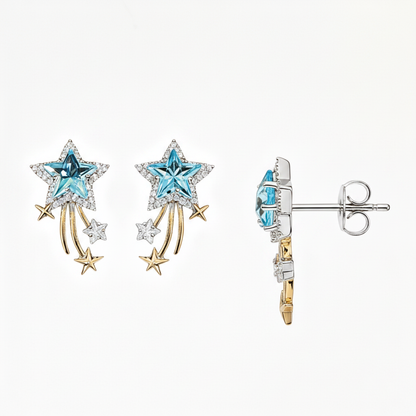 Summer Star Zircon Earrings, Niche Creative Design, Delicate Studs, Elegant Light Luxury, High-End Fashion Jewelry