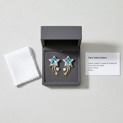 Summer Star Zircon Earrings, Niche Creative Design, Delicate Studs, Elegant Light Luxury, High-End Fashion Jewelry