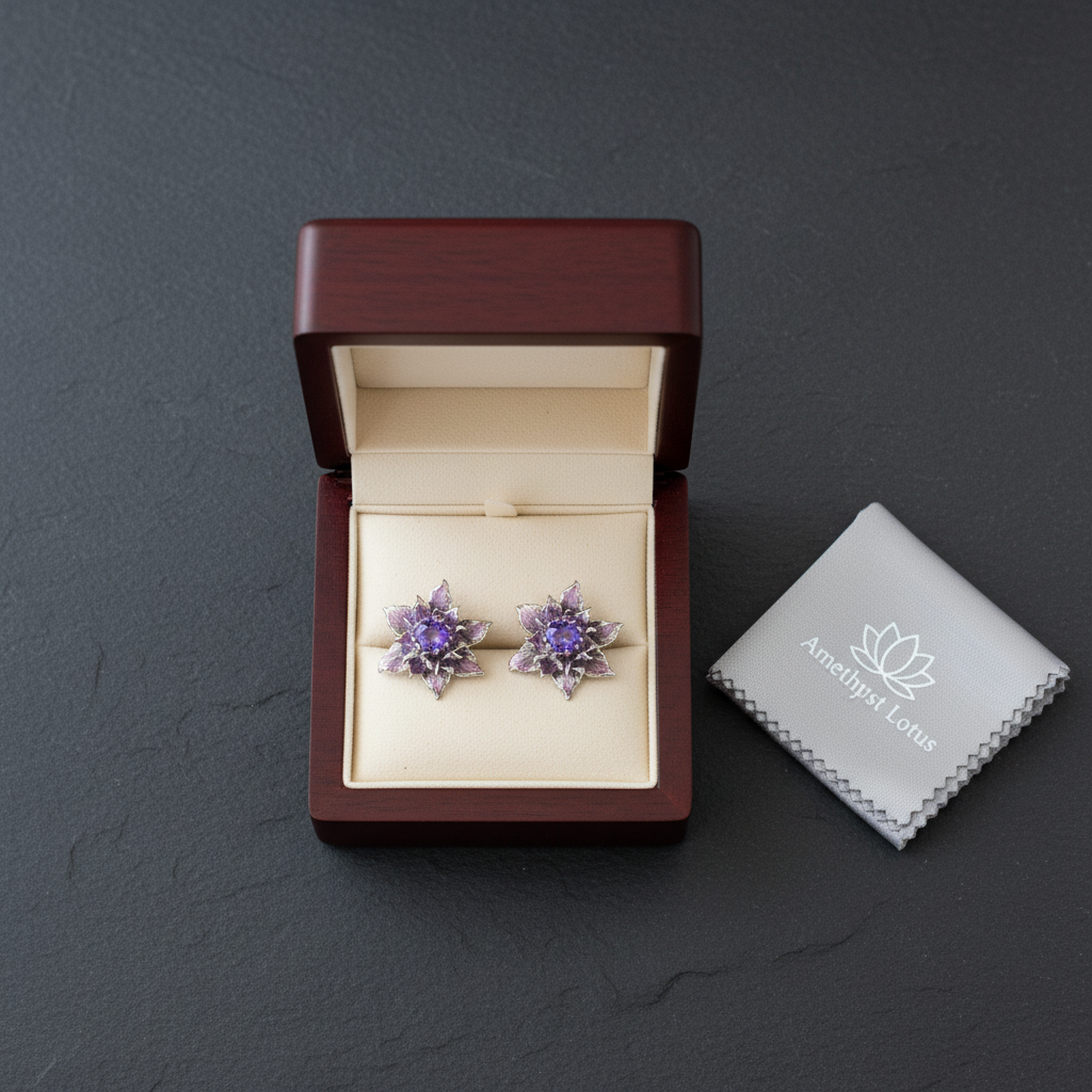 Crystal Lotus Stud Earrings, Niche High-End Design, Delicate Small Earrings for Women