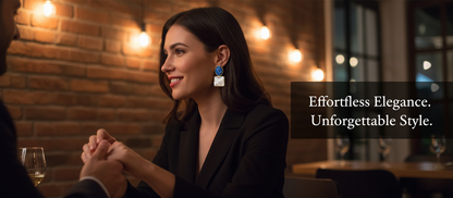 Asymmetric Blue Drop Earrings – Light Luxury, Niche Design, Unique & High-End Fashion