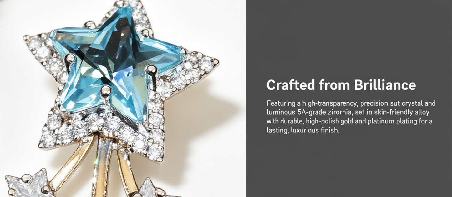 Summer Star Zircon Earrings, Niche Creative Design, Delicate Studs, Elegant Light Luxury, High-End Fashion Jewelry