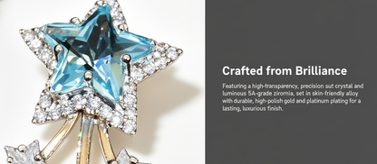Summer Star Zircon Earrings, Niche Creative Design, Delicate Studs, Elegant Light Luxury, High-End Fashion Jewelry