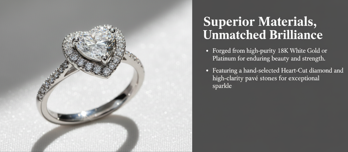 925 Silver Plated Sparkling Zircon Love Heart Ring for Women, INS Style Light Luxury High-End Design, Adjustable Open Band Proposal Ring
