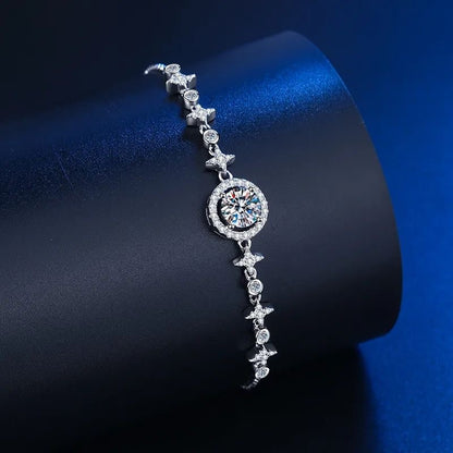 Premium women's bracelet featuring high-carbon diamond and white copper