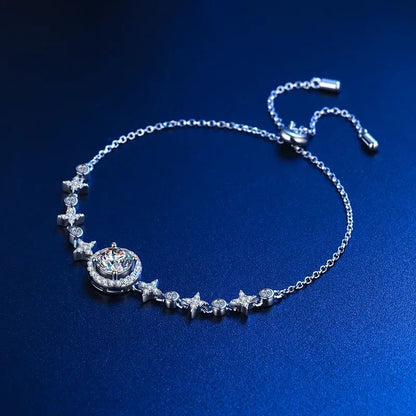 Premium women's bracelet featuring high-carbon diamond and white copper