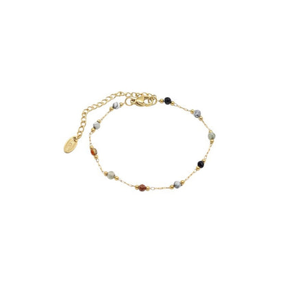Natural Stone Inlaid Spacer Bead Copper Bracelet