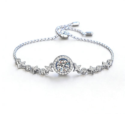 Premium women's bracelet featuring high-carbon diamond and white copper
