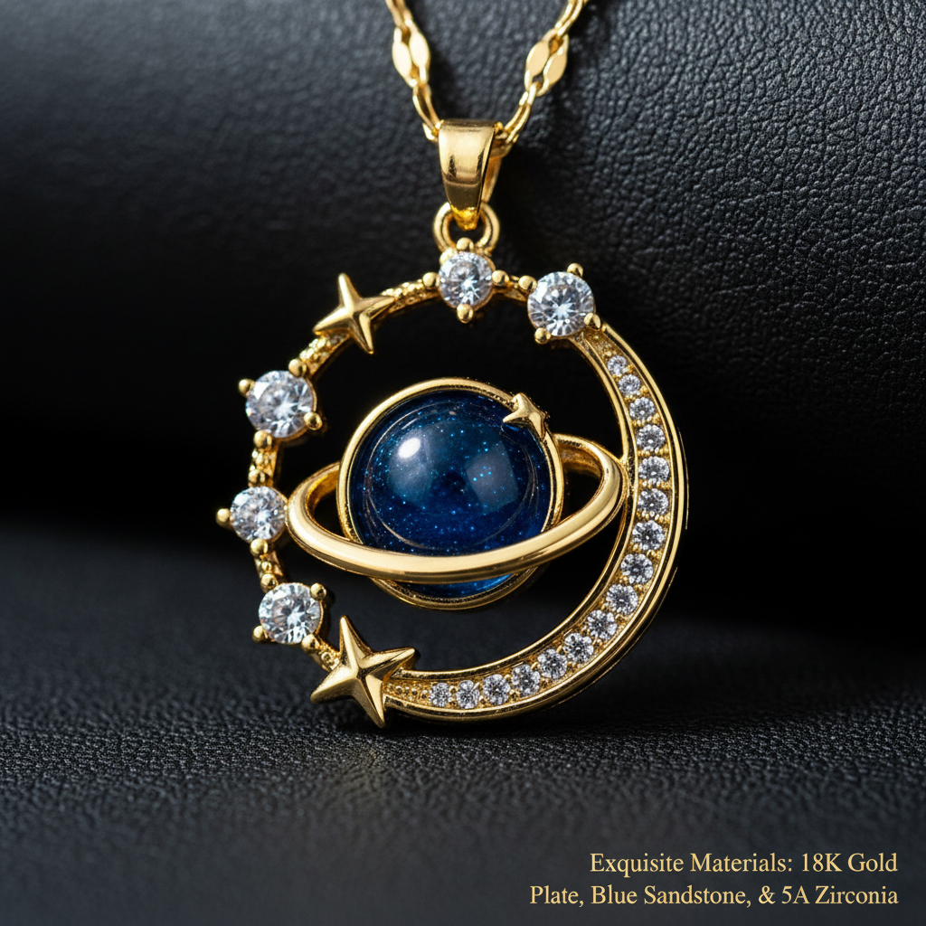 Starry Moon & Star Light Luxury Elegant Necklace