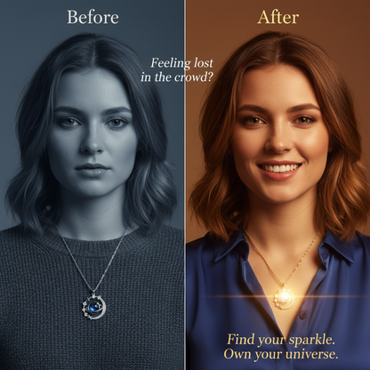 Starry Moon & Star Light Luxury Elegant Necklace