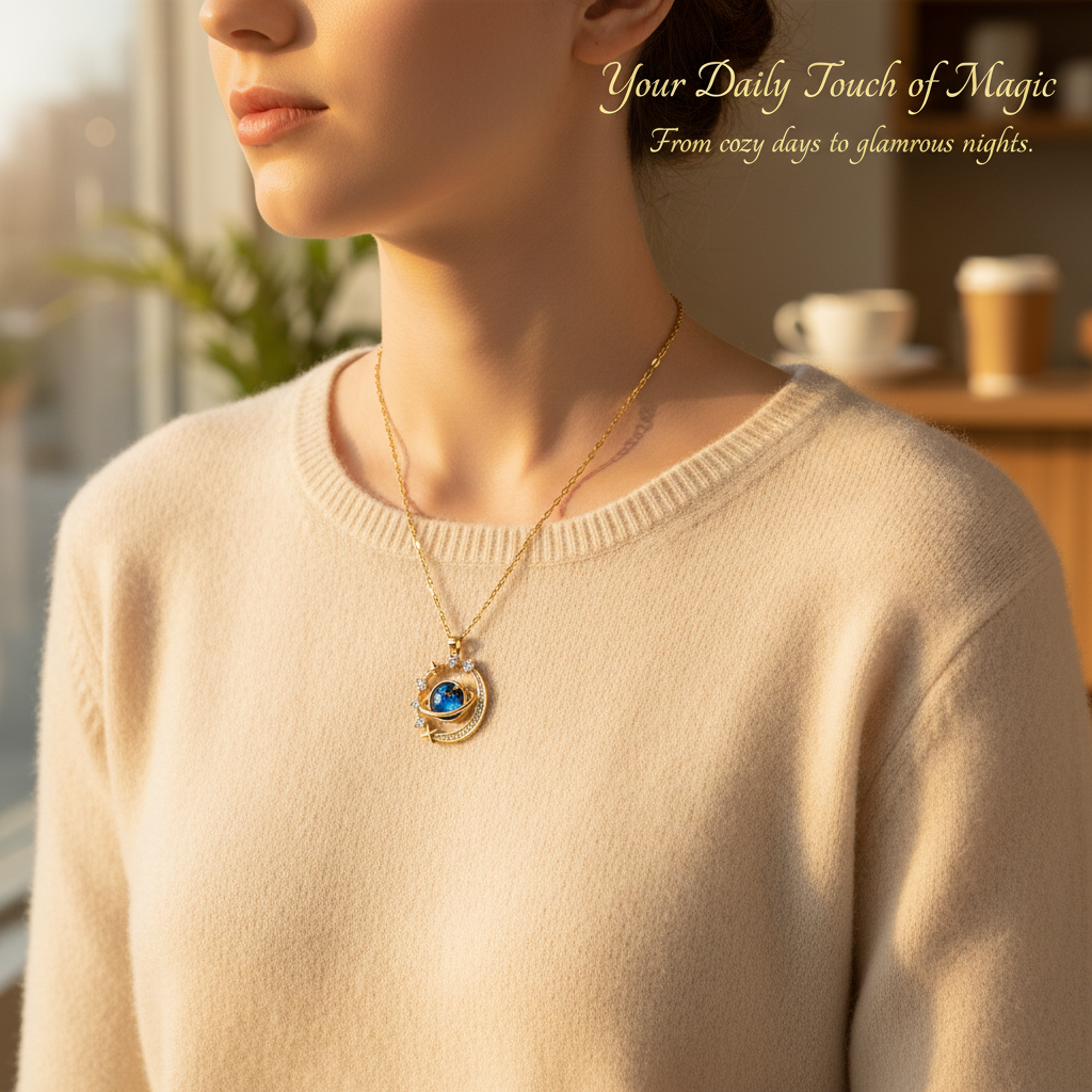 Starry Moon & Star Light Luxury Elegant Necklace