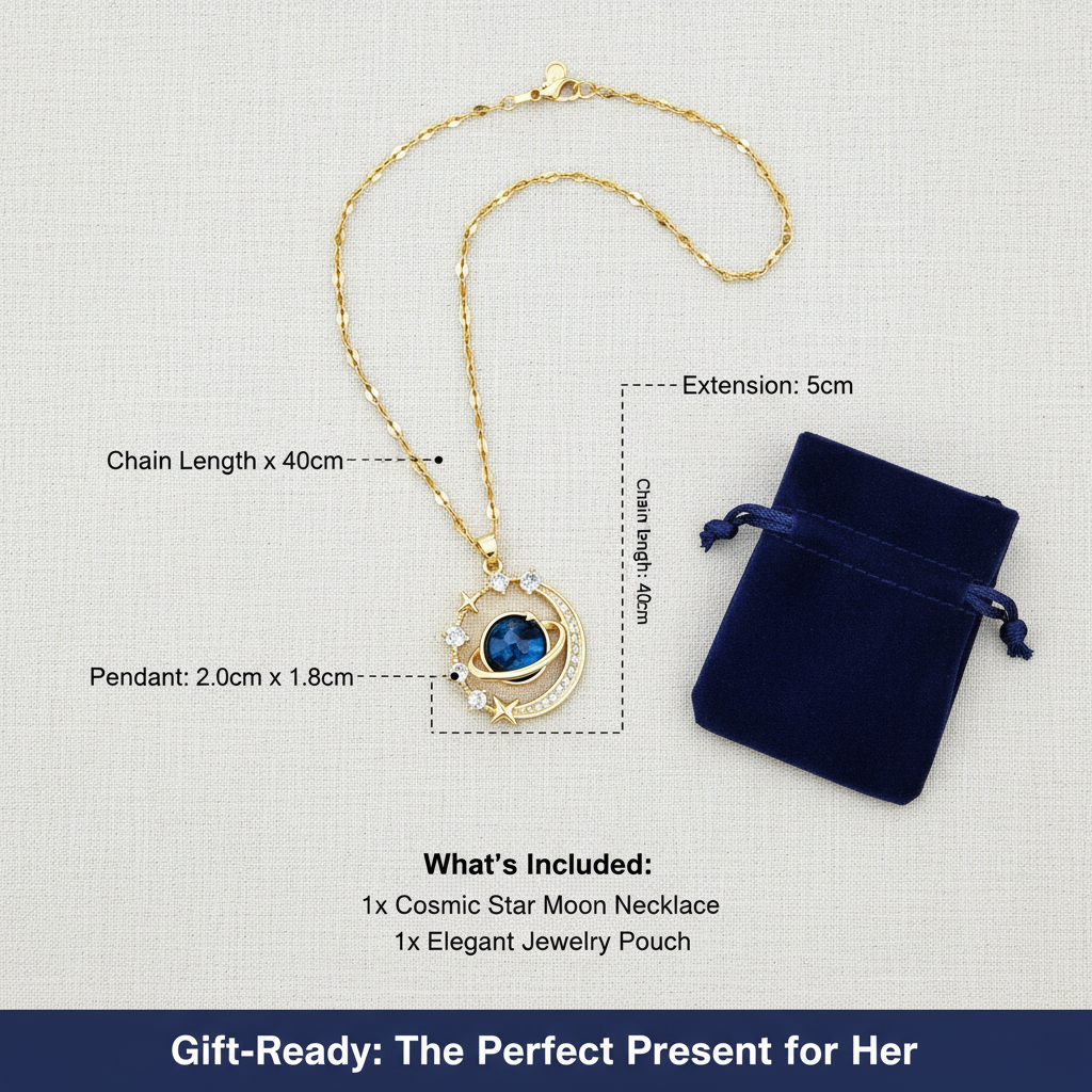 Starry Moon & Star Light Luxury Elegant Necklace