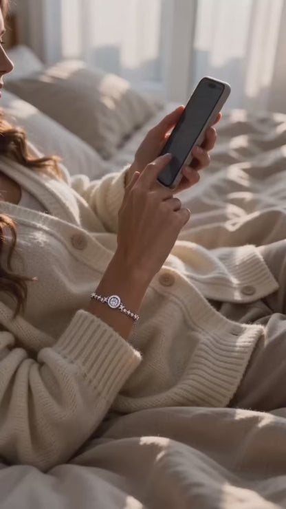 Premium women's bracelet featuring high-carbon diamond and white copper